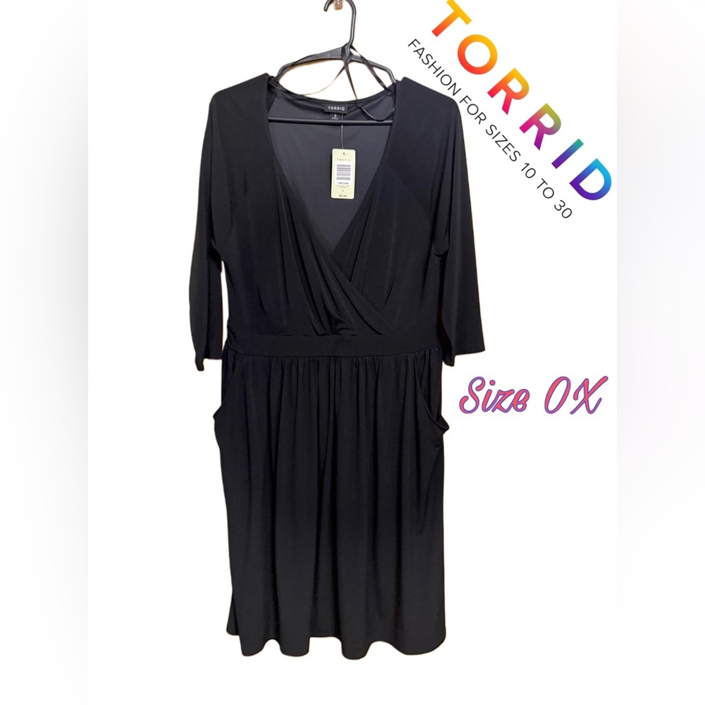 NWT Torrid Wrap Midi Dress w/ Pockets • Soft Flowy Feminine Dress, Goth Baddie